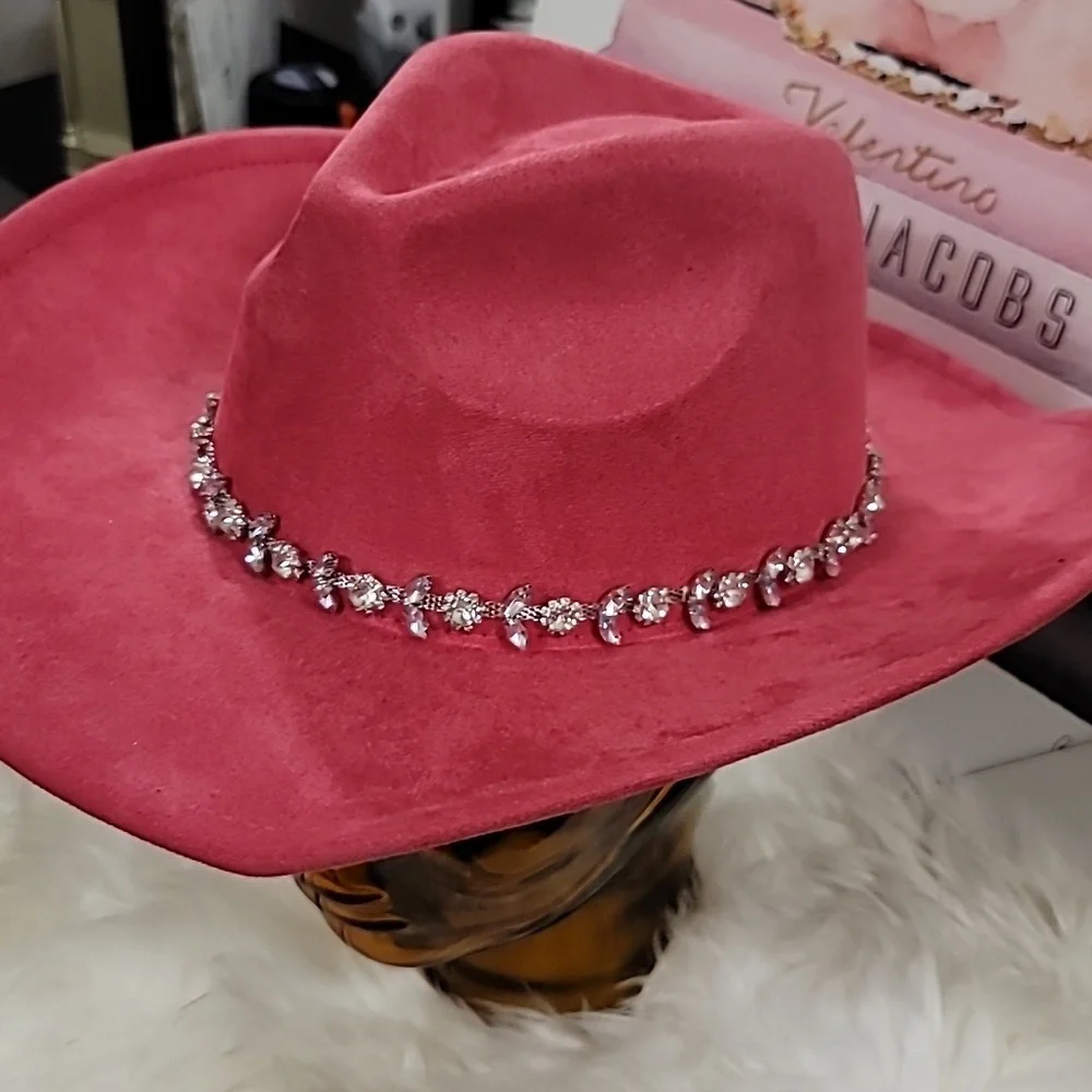 💕Pink Barbie Western Cowboy Hat with Rhinestone Band💕 - Picture 4 of 9